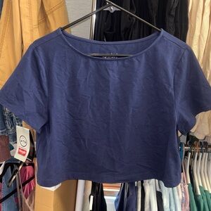 5/$8 Navy Blue Maternity Crop Top